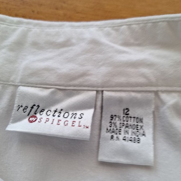 Reflections by Spiegel White Button-up Short Sleeve Cuff Shirt - Picture 4 of 5